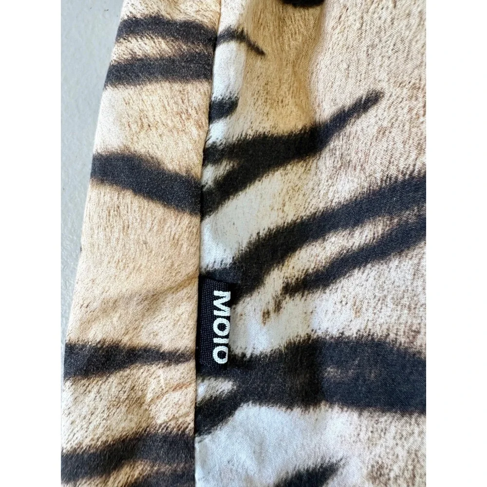 Molo Kids Candy Dress Wild Tiger Woven Animal Print Glitter Waistband 98 104